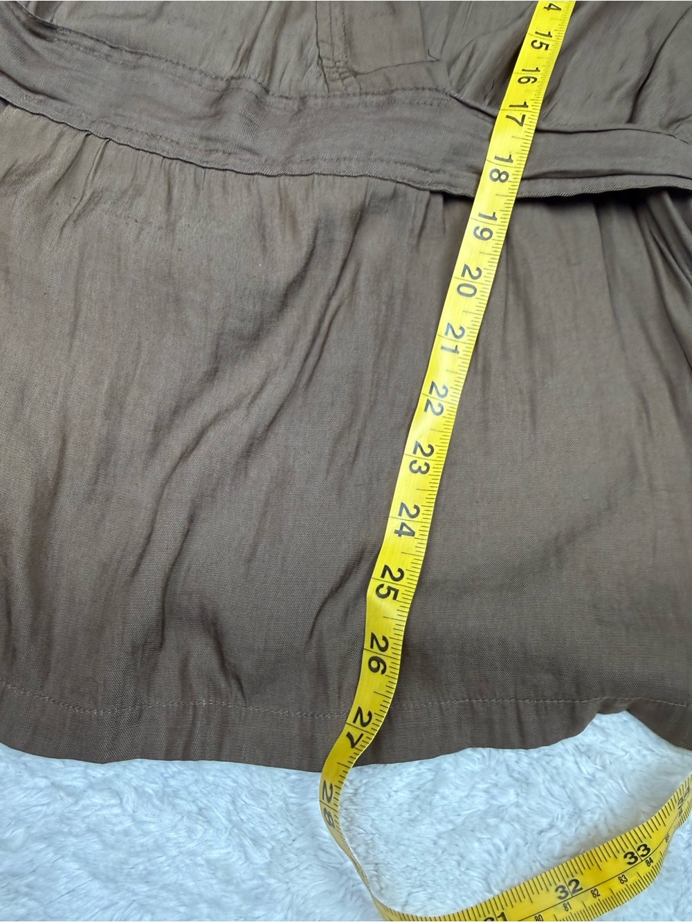 Banana Republic Taupe-Brown Wrap Blouse with Self-Tie - Picture 5 of 6